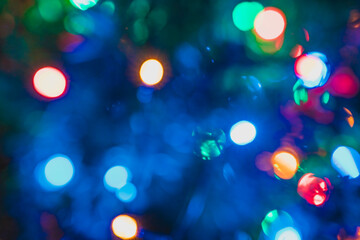 glowing colorful blurred christmas lights