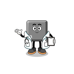 Cartoon mascot of keyboard B key doctor