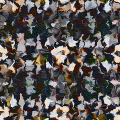 Camouflage wavy marble seamless pattern. Gradient blur for camo bohemian backdrop. Textured vintage wallpaper. 