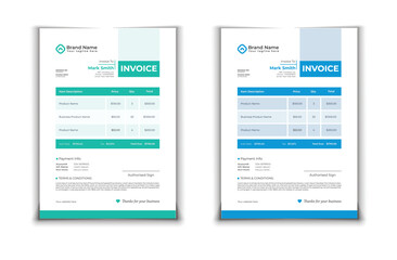 invoice template design in minimal style