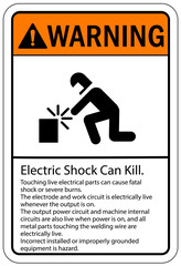 Electrical hazard warning sign and labels electric shock can kill