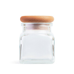 Empty glass spice jar