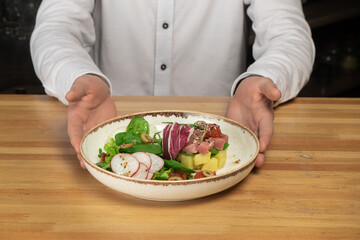 Beef salad,Spicy salad of roasted beef