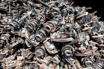 A lot of used car parts on junk car market in Sharjah UAE