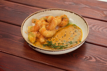 Organic Breaded Popcorn Shrimp with Cocktail Sauce