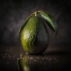 Fototapeta na wymiar avocado on black background
