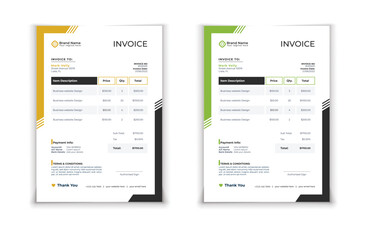 invoice template design in minimal style