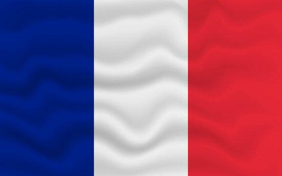 Wavy flag of France. Flag of France with a wavy effect. vector illustration