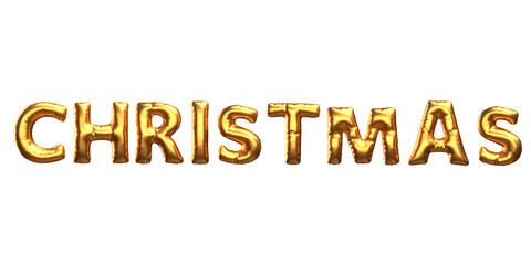 Merry Christmas word in balloon letters isolated