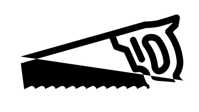 rip cut saw line icon animation