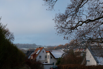 Schnee Marburg Marbach Nebel