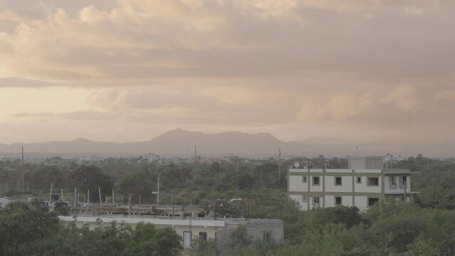 4k pink sunset jungle mountains houses Dominican Republic slog 2 S-Gamut
