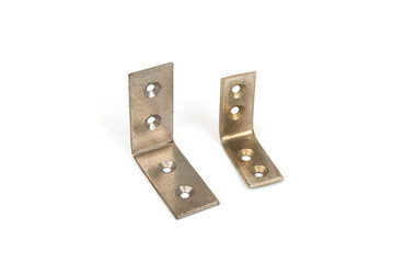 90 degree metal bracket for furniture on a white