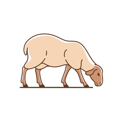 Cartoon sheep illustration. Vector illustration with farm animals in cartoon style.