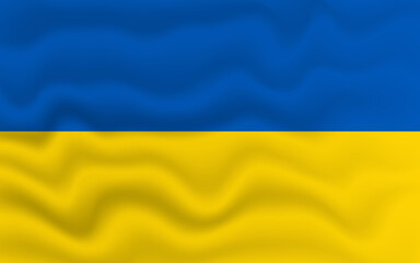 Wavy flag of Ukraine. Flag of Ukraine with a wavy effect. vector illustration