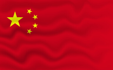 Wavy flag of China. Flag of China with a wavy effect. vector illustration