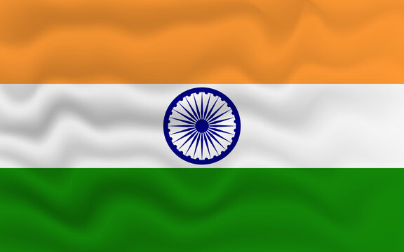 Wavy flag of India. Flag of India with a wavy effect. vector illustration