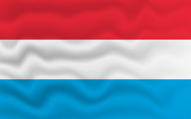 Wavy flag of Luxembourg. Flag of Luxembourg with a wavy effect. vector illustration