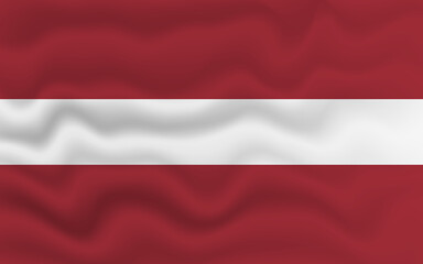 Wavy flag of Latvia. Flag of Latvia with a wavy effect. vector illustration