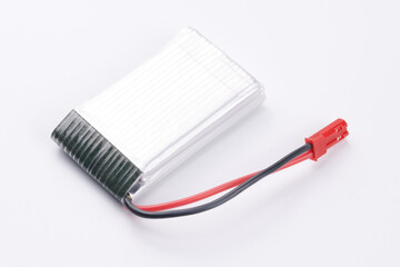 new lithium battery isolated on white background