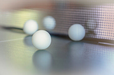 Balls for tennis on the table for the game as a background on a sports theme.