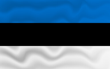 Wavy flag of Estonia. Flag of Estonia with a wavy effect. vector illustration