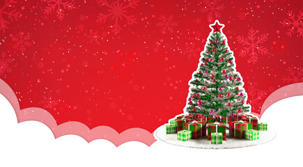Merry Christmas Wallpaper, ready for your design. 3d rendering 