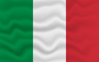 Obraz premium Wavy flag of Italy. Flag of Italy with a wavy effect. vector illustration