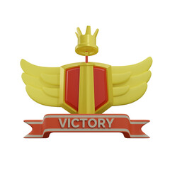 Victory Achievement Badges 3D Illustration