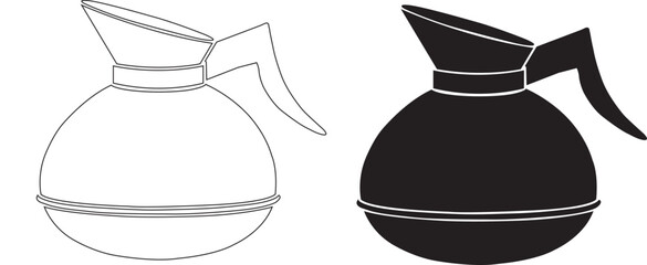 Cafetera eléctrica. Icono Vector. Vista de frente