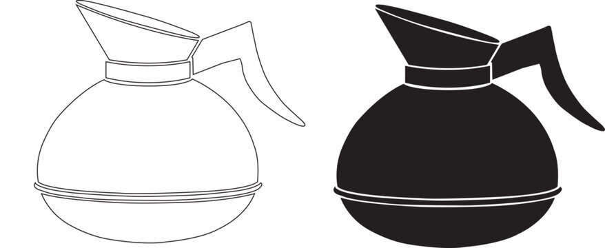 Cafetera el&eacute;ctrica. Icono Vector. Vista de frente