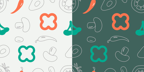 Vegetarian food seamless pattern 