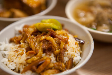 close-up, taiwan, traditional food, delicious, braised pork rice