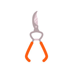 Gardening pruners vector illustration. Farm tool isolated on white background. Gardening, farming concept