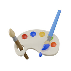 Paint Course Education 3D Illustration