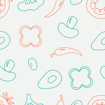 Vegetarian food seamless pattern 