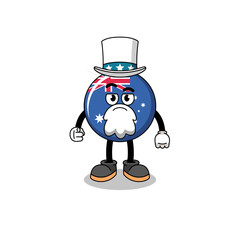 Illustration of australia flag cartoon with i want you gesture