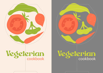 Vegetarian food poster, book cover