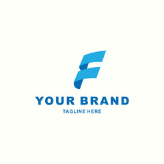 modern F letter simple logo