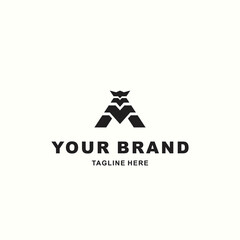 a simple logo combining the letter A and a black crown