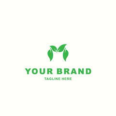 M-shaped leaf logo to make it natural