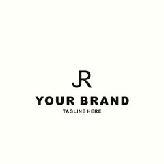 JR letter logo in black color