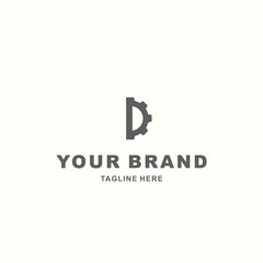 letter logo D shaped automotive engine
