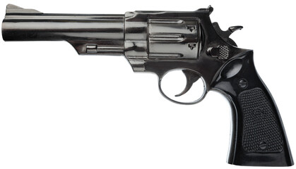 Old retro metal revolver. Gun concept