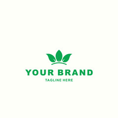 three leaf crown shaped logo
