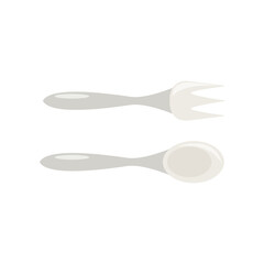 Fork and spoon vector illustration. Fork and spoon isolated on white background. Kitchen utensils concept