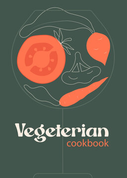 Vegetarian food poster, book cover