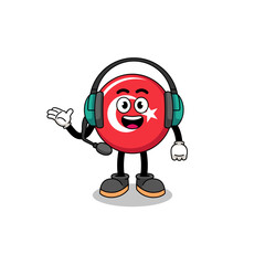 Mascot Illustration of turkey flag as a customer services