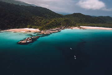 Big island Ilha Grande Abraao beach in Angra dos Reis, Rio de Janeiro, Brazil 