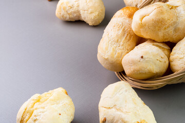 Brazilian Pão de queijo, fresh cheese breads. Selective focus